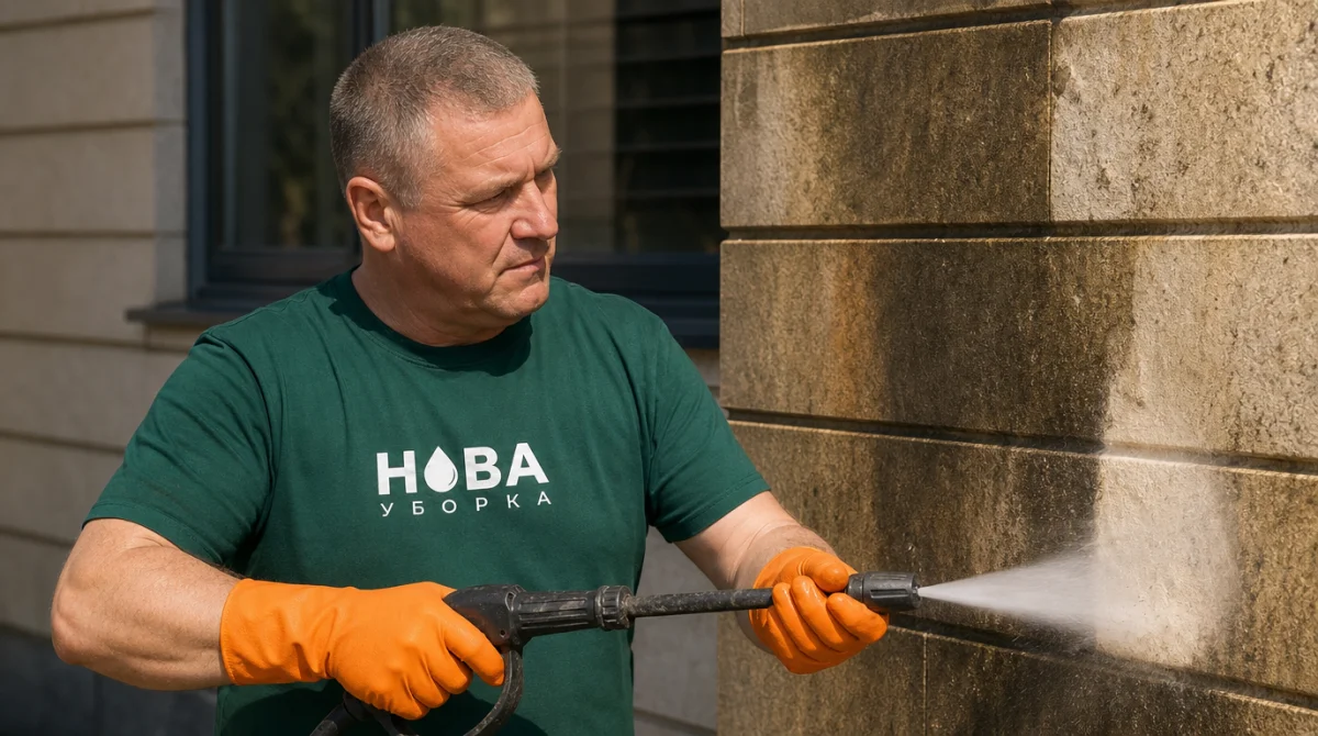 Мойка каменного фасада аппаратом высокого давления